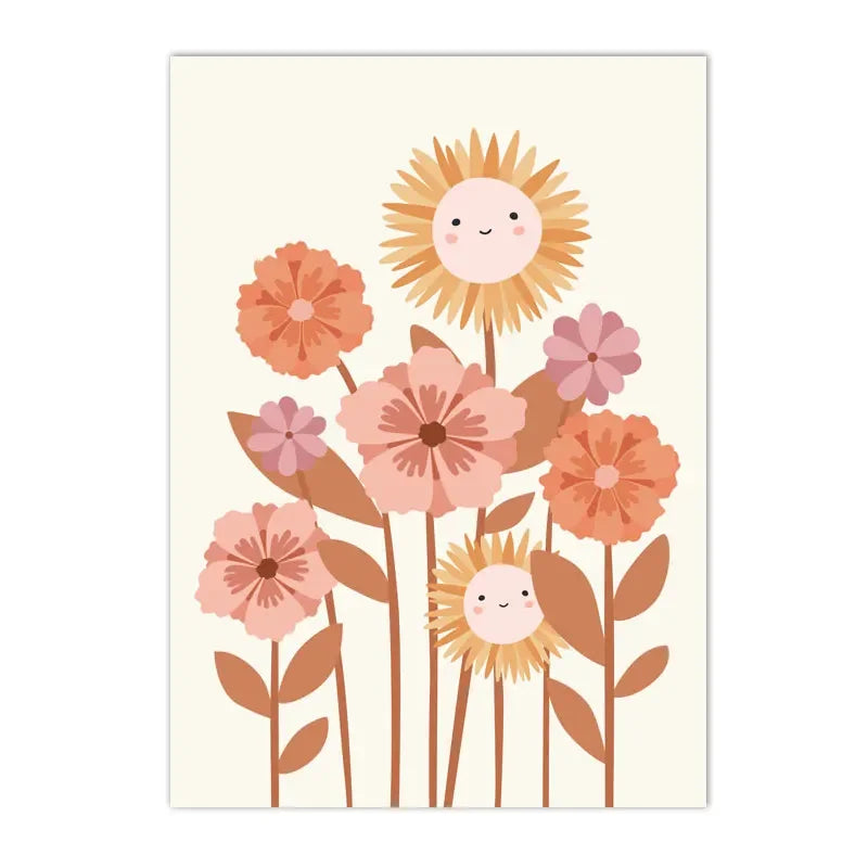 Boho Rainbow Cloud Moon Sun Heart Nursery Poster