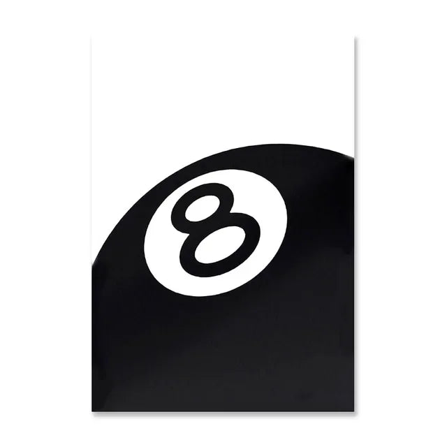 Black And White No Ball Art Poster Billiards Club Wall Art