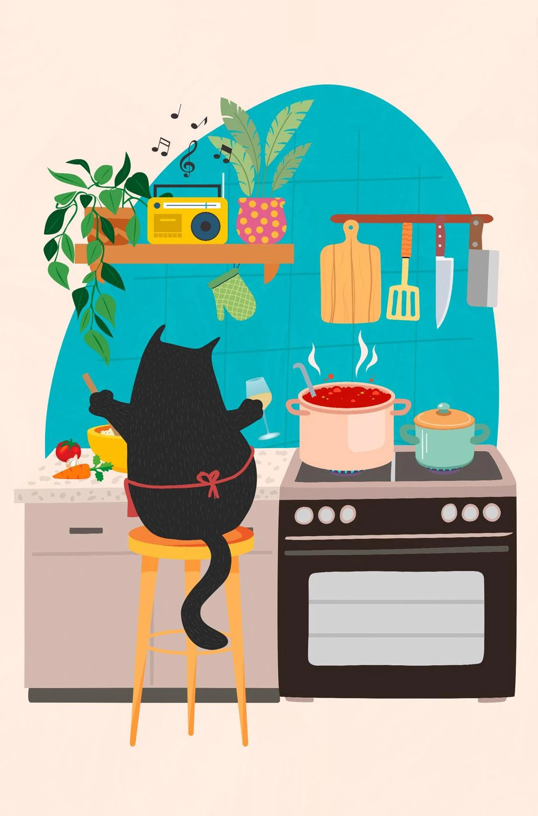 Cartoon Cute Cat's life Poster