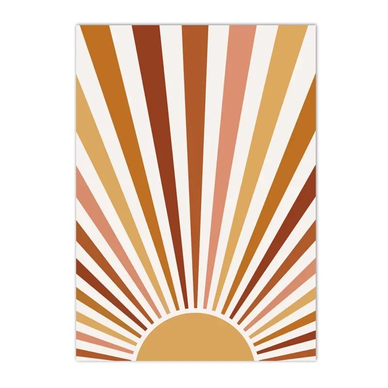 Boho Rainbow Cloud Moon Sun Heart Nursery Poster