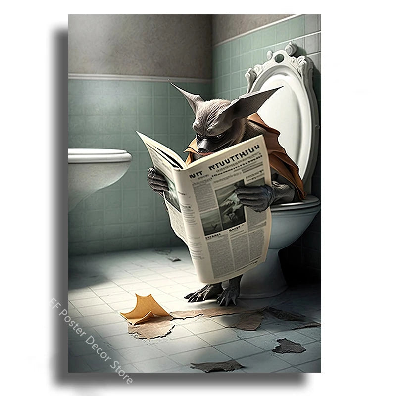 Funny Animal Bathroom Humor Poster