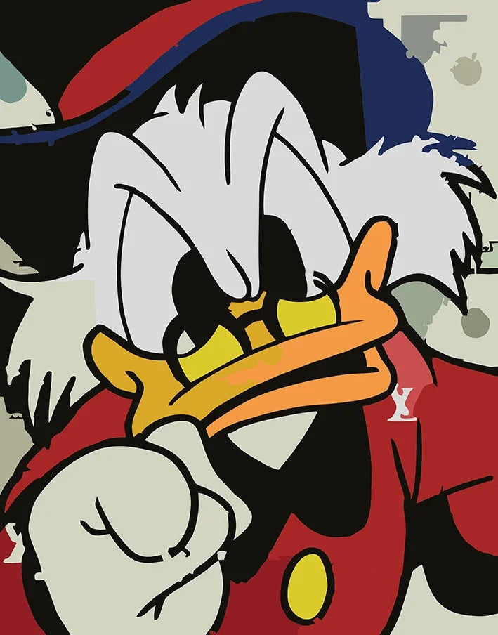 Donald Duck Love Money Graffiti Art Print