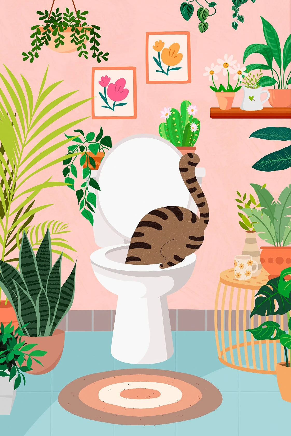 Cartoon Cute Cat's life Poster