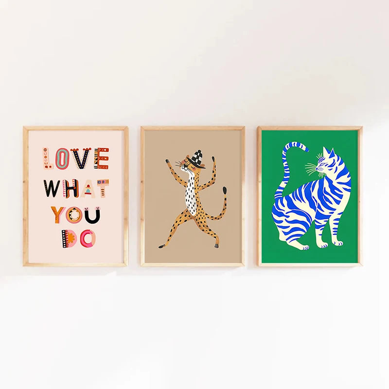 Cute Cartoon Colorful Animal Poster