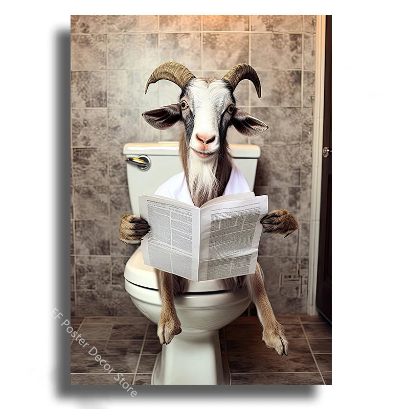 Funny Animal Bathroom Humor Poster