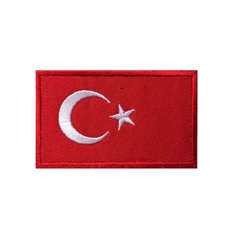 Flag Embroidery Patch Russia Spain Turkey France EU Tactical Military Patch Army Backpack Fabric Decoration Patches on Clothes