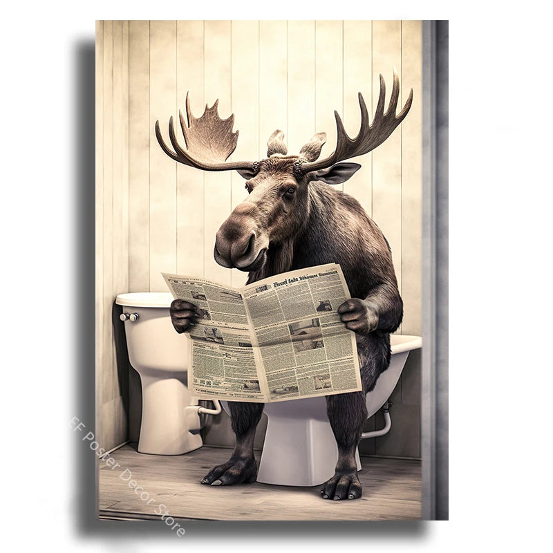 Funny Animal Bathroom Humor Poster