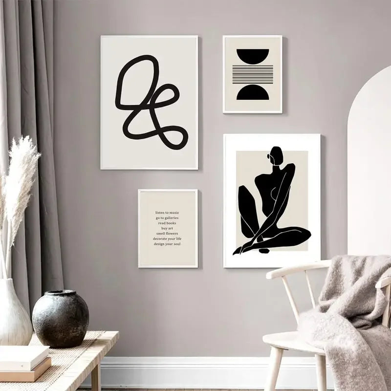 Abstract Boho Geometric Line Posters