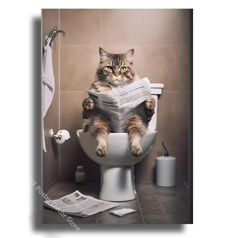 Funny Animal Bathroom Humor Poster