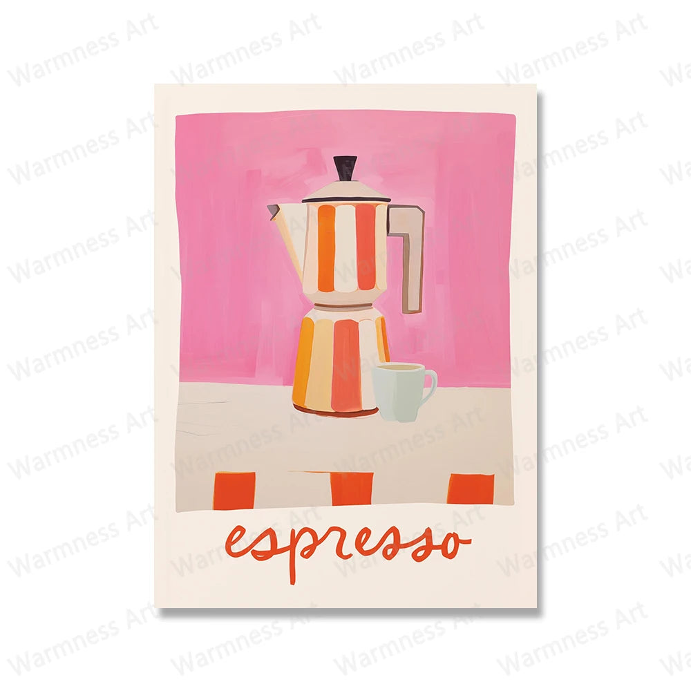 Italian Espresso Coffee Moka Pot Wall Art