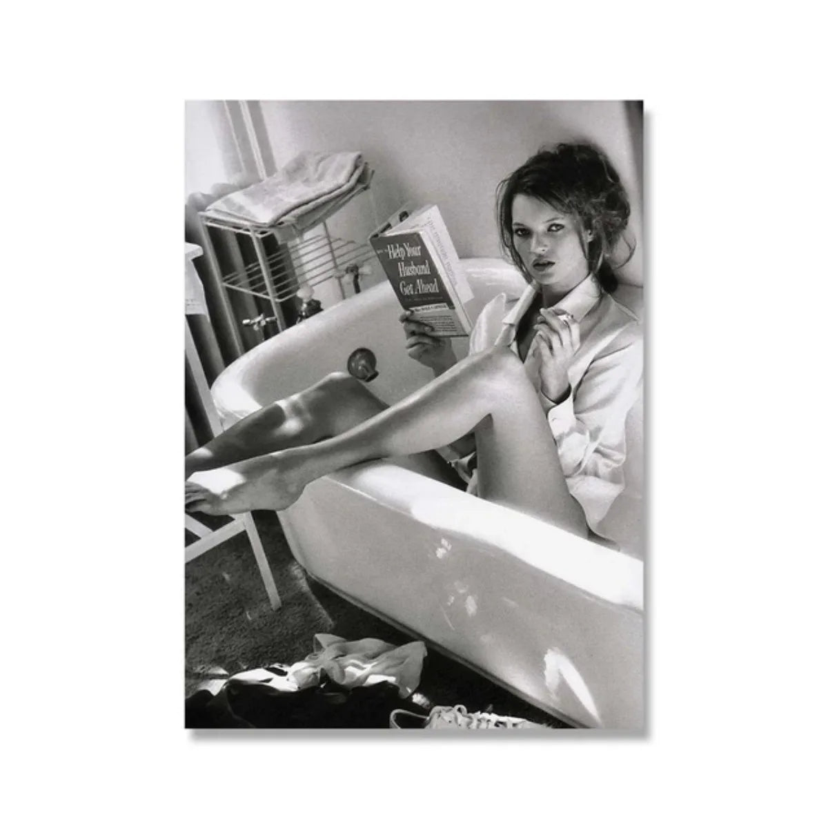 Iconic Kate Moss smoking artwork for fashion lovers