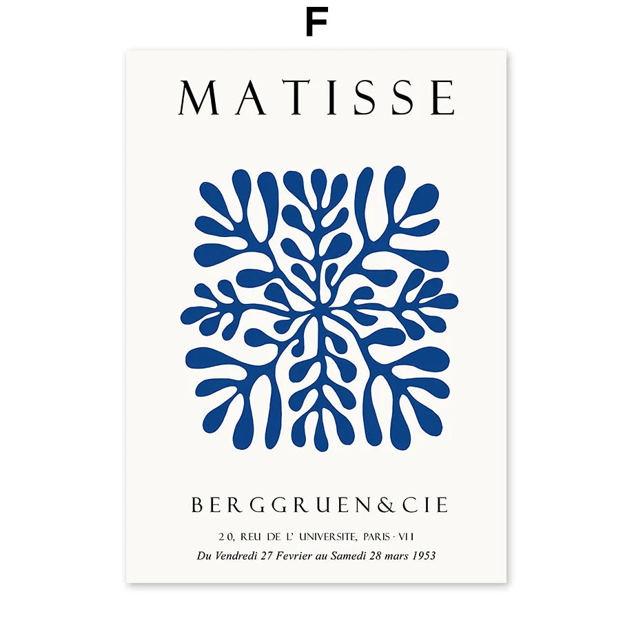 Abstract Matisse Line Body Leaves Leopard Poster