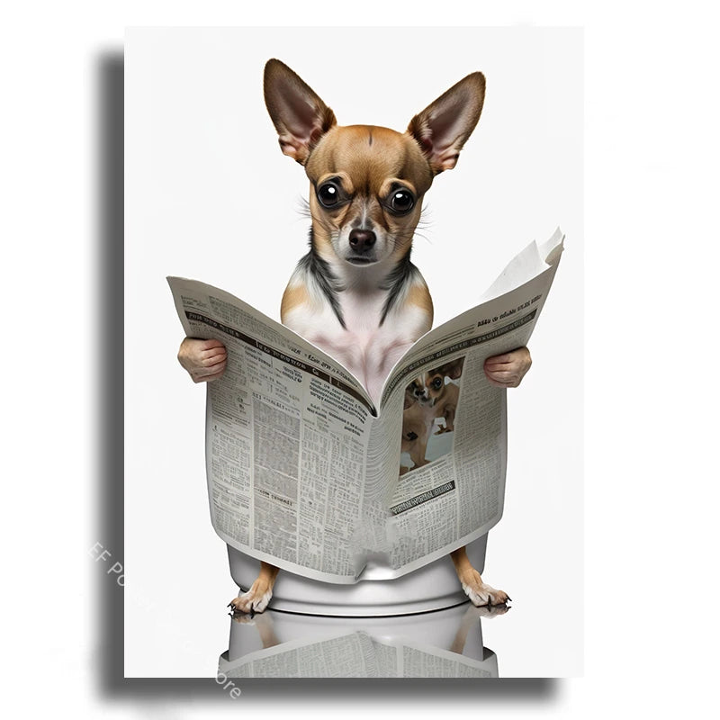 Funny Animal Bathroom Humor Poster