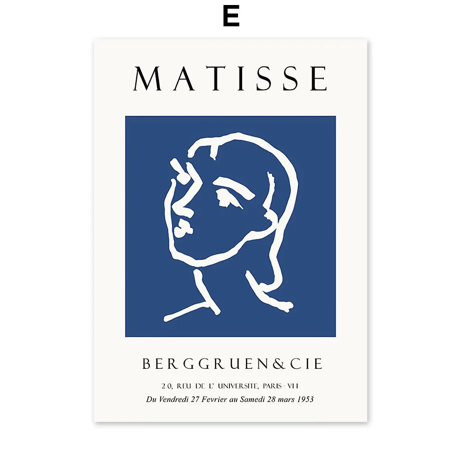 Abstract Matisse Line Body Leaves Leopard Poster