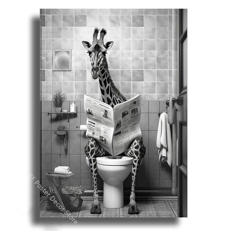 Funny Animal Bathroom Humor Poster