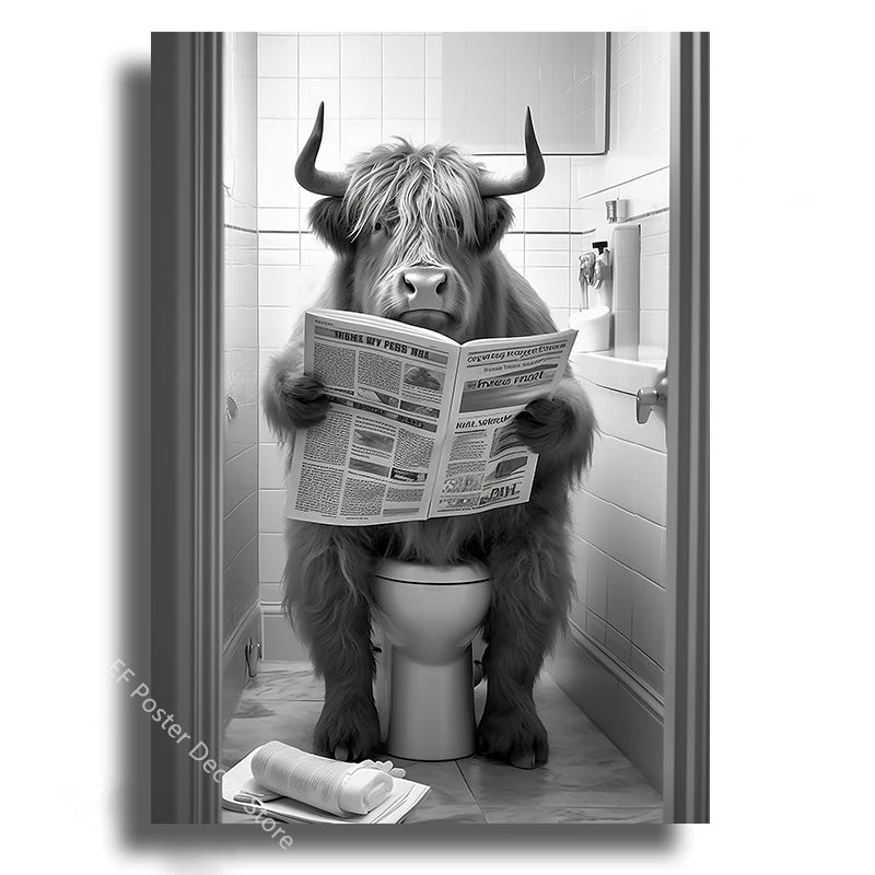 Funny Animal Bathroom Humor Poster