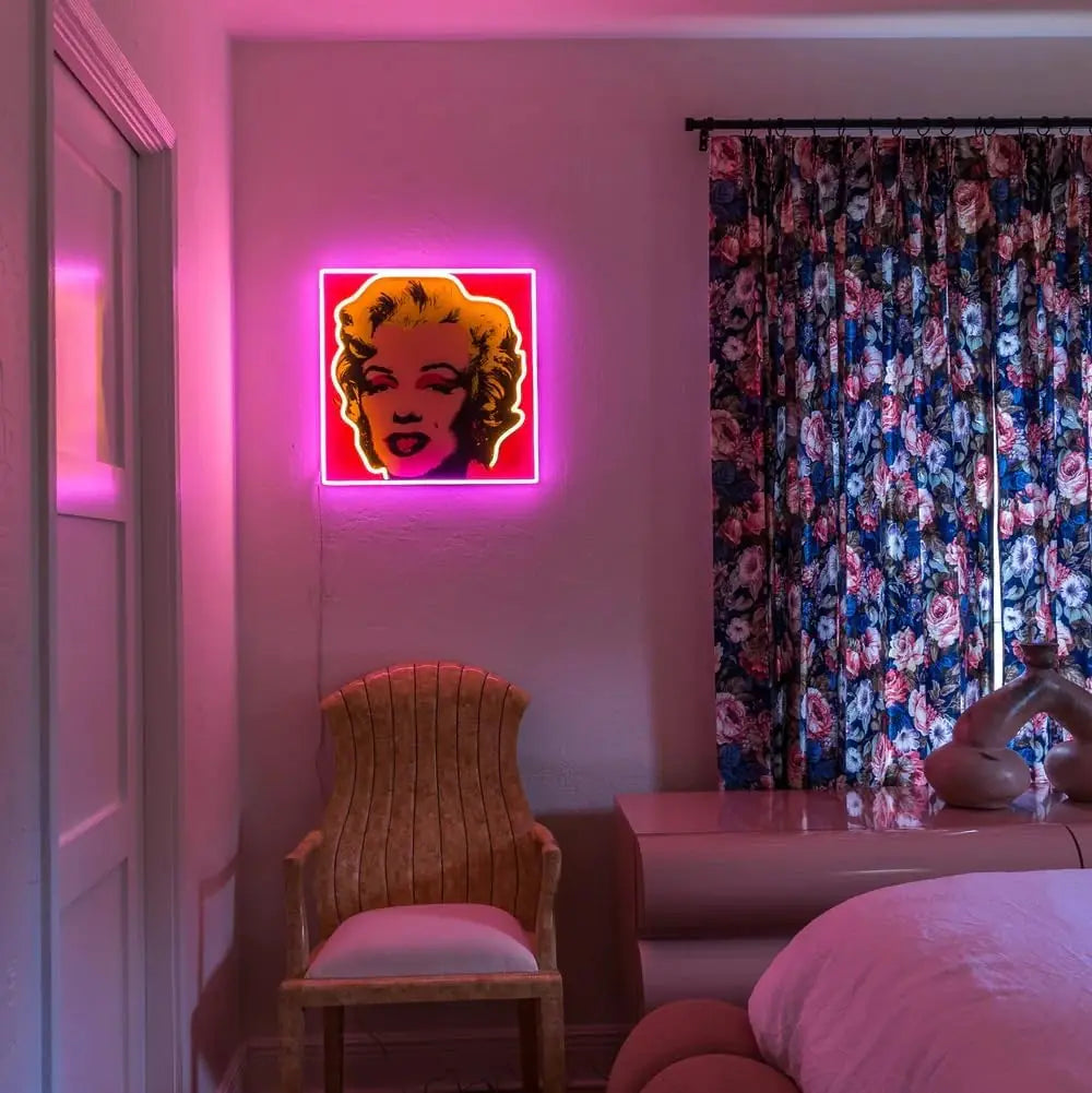 Marilyn Monroe Wall Art LED Neon Light Sign for Bedroom Dorm Classroom Hallway Wall Decor Retro Pop Art Eclectic Wall Decor