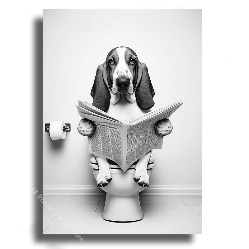 Funny Animal Bathroom Humor Poster