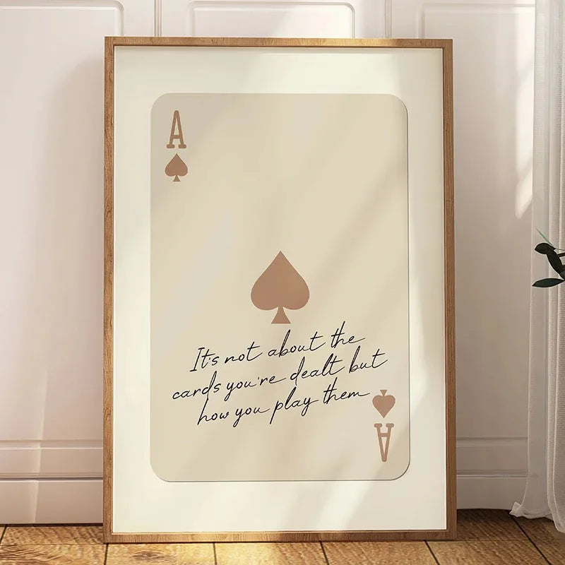 Ace Card Positive Sayings Canvas Wall Art
