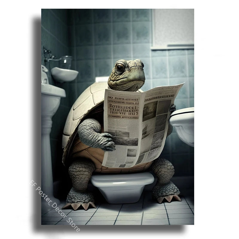 Funny Animal Bathroom Humor Poster