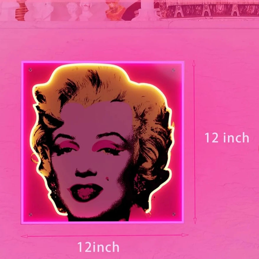 Marilyn Monroe Wall Art LED Neon Light Sign for Bedroom Dorm Classroom Hallway Wall Decor Retro Pop Art Eclectic Wall Decor