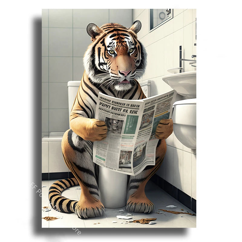 Funny Animal Bathroom Humor Poster