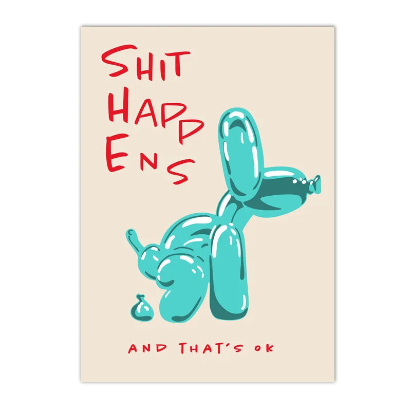 Modern Pink Balloon Dog Poster