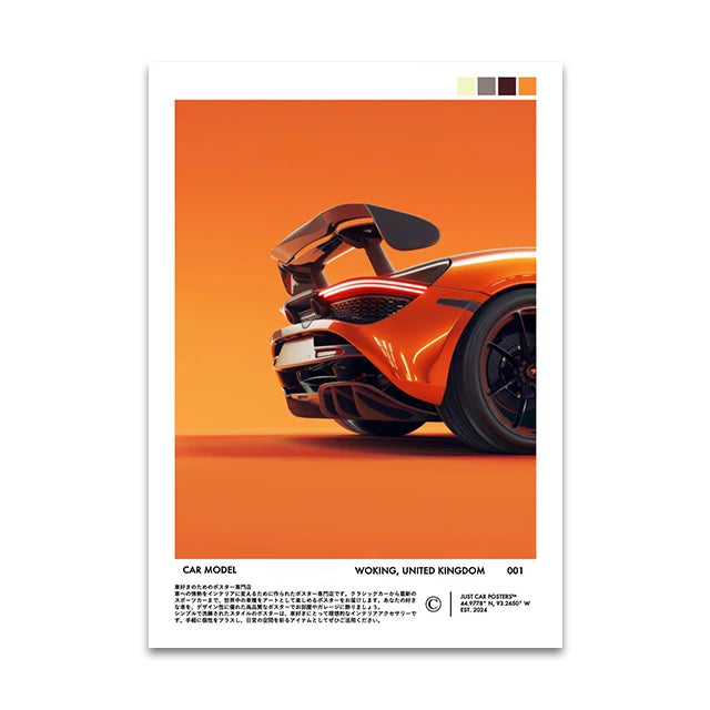 Supercar Canvas Wall Art Print