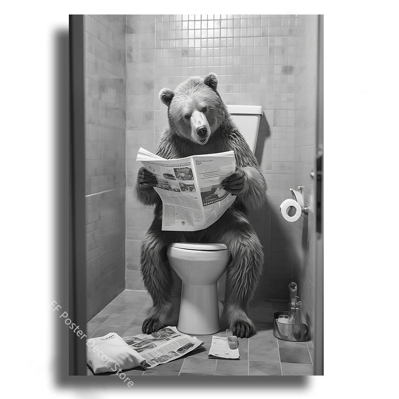 Funny Animal Bathroom Humor Poster