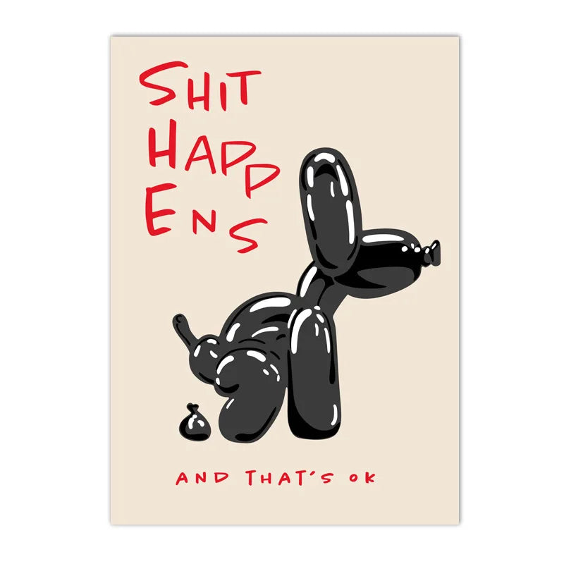 Modern Pink Balloon Dog Poster