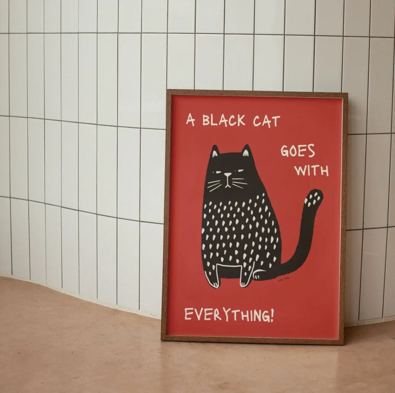 Modern Pop Black Cat Canvas Wall Art