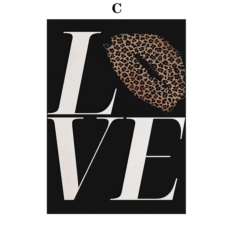 Leopard Rose Fashion Canvas Wall Art