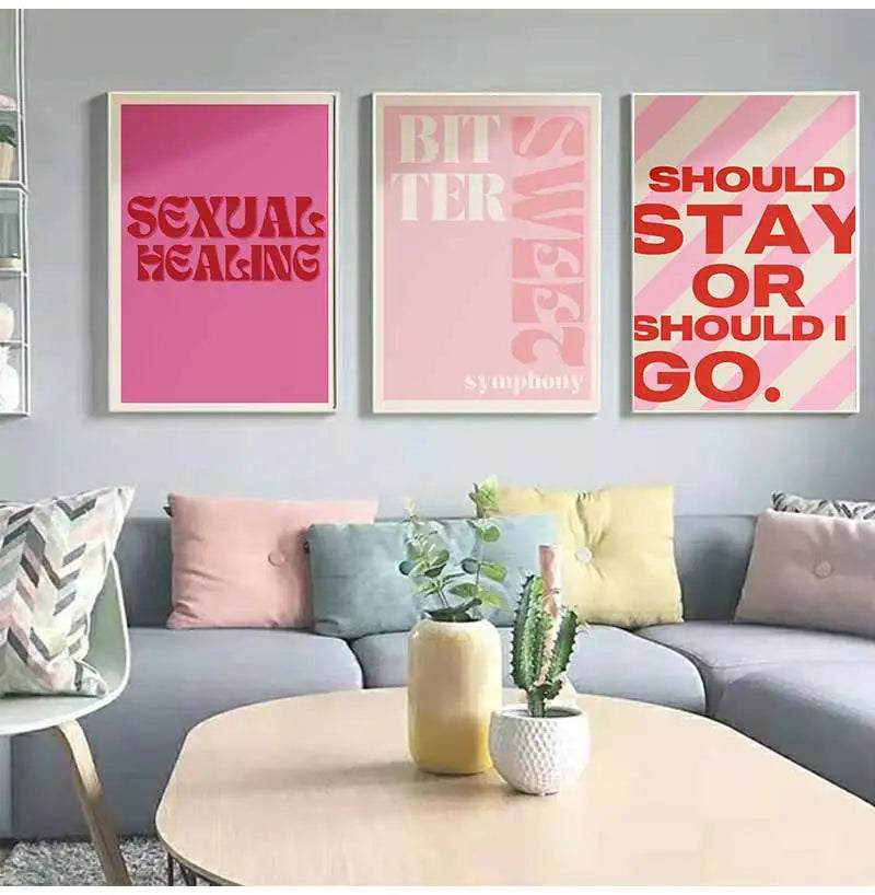 With Love quote canvas print for bedroom or hallway decoration
