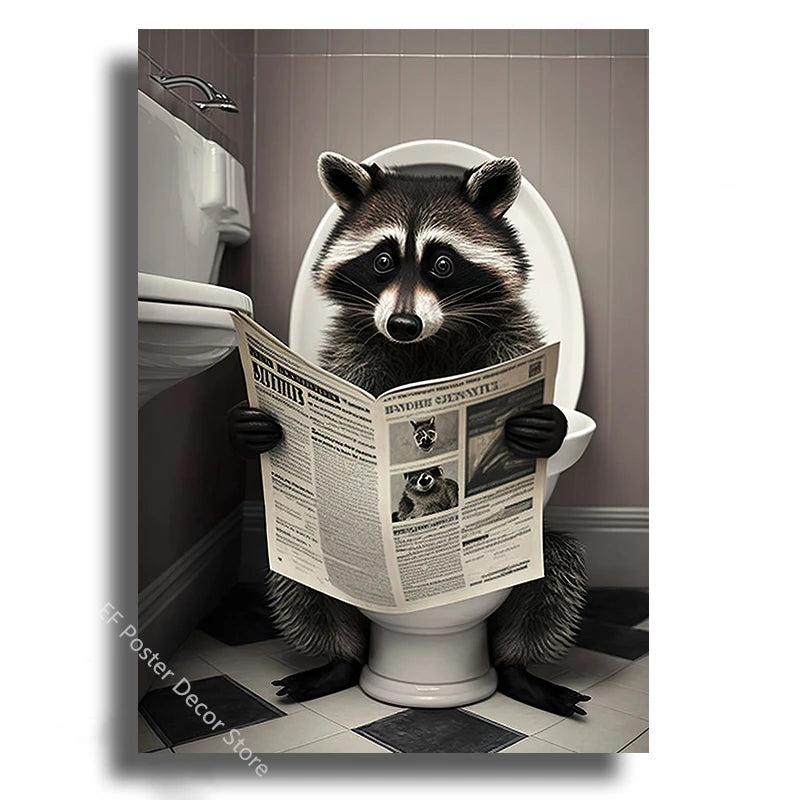 Funny Animal Bathroom Humor Poster