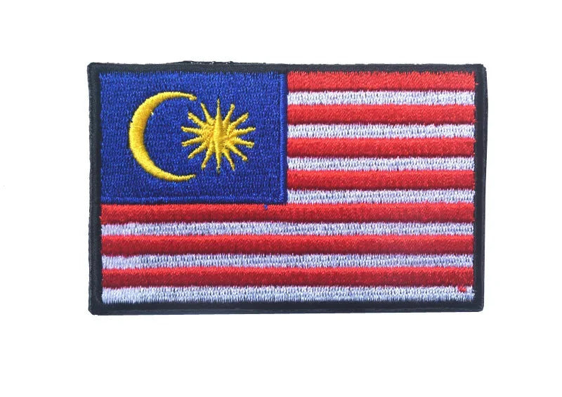 Flag Embroidery Patch Russia Spain Turkey France EU Tactical Military Patch Army Backpack Fabric Decoration Patches on Clothes