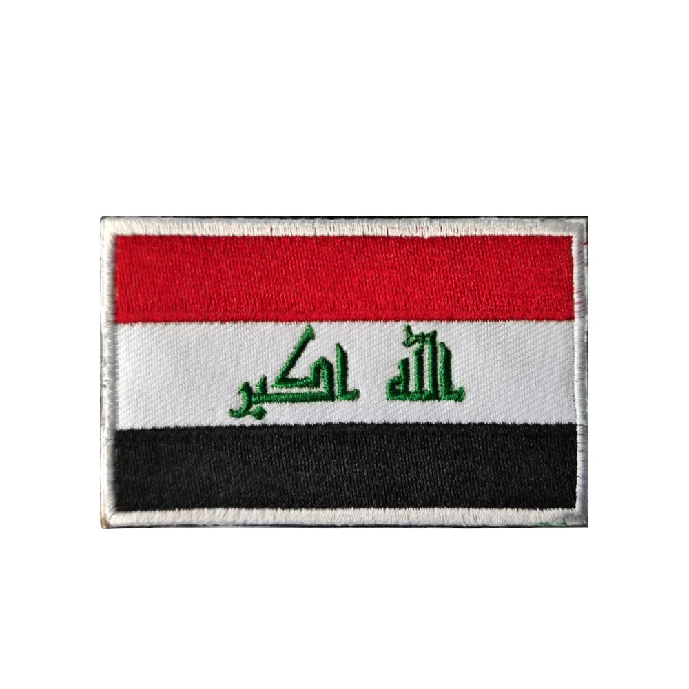 Flag Embroidery Patch Russia Spain Turkey France EU Tactical Military Patch Army Backpack Fabric Decoration Patches on Clothes