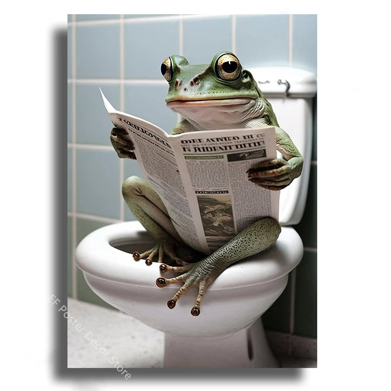 Funny Animal Bathroom Humor Poster