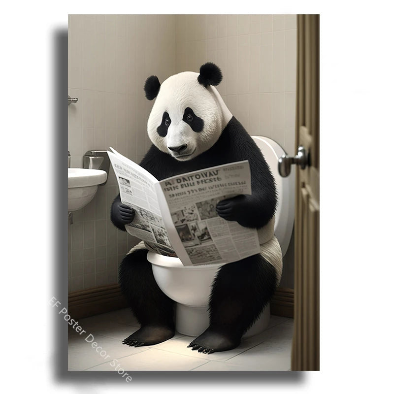 Funny Animal Bathroom Humor Poster