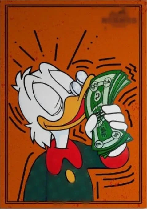 Donald Duck Love Money Graffiti Art Print