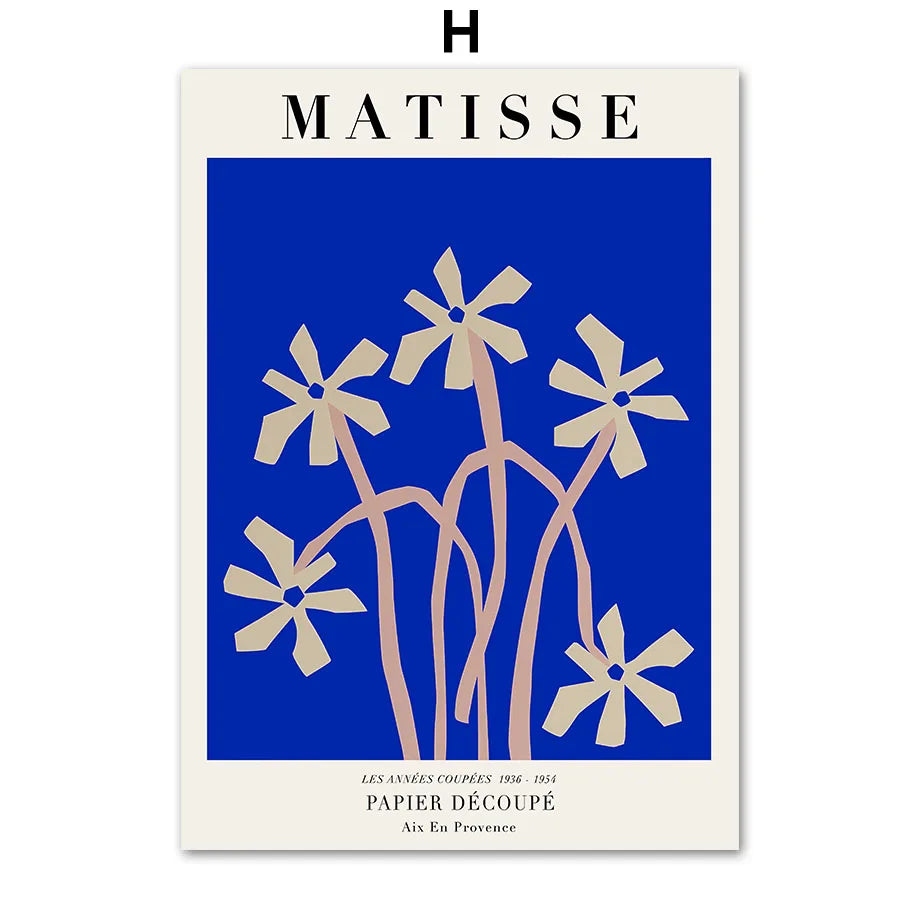 Blue Bauhaus Matisse Warhol Butterfly Canvas Wall Art