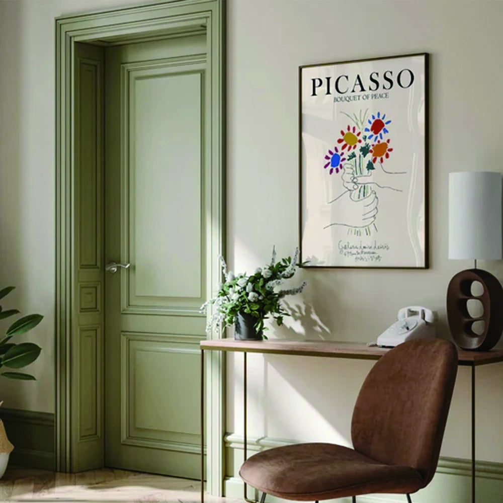 Modern Picasso Bouquet Of Peace Art Vintage Wall Art Prints Canvas Painting Poster Picture For Living Room Bedroom Home Decor