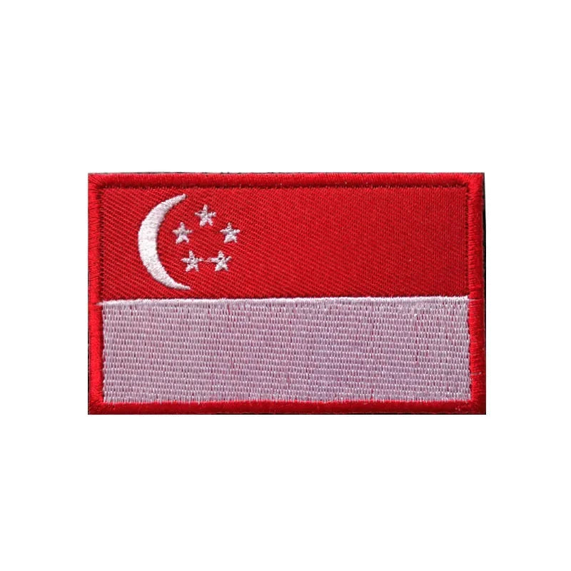 Flag Embroidery Patch Russia Spain Turkey France EU Tactical Military Patch Army Backpack Fabric Decoration Patches on Clothes