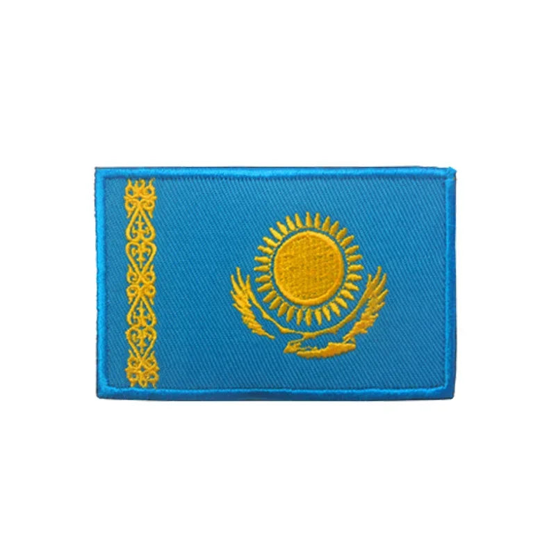 Flag Embroidery Patch Russia Spain Turkey France EU Tactical Military Patch Army Backpack Fabric Decoration Patches on Clothes