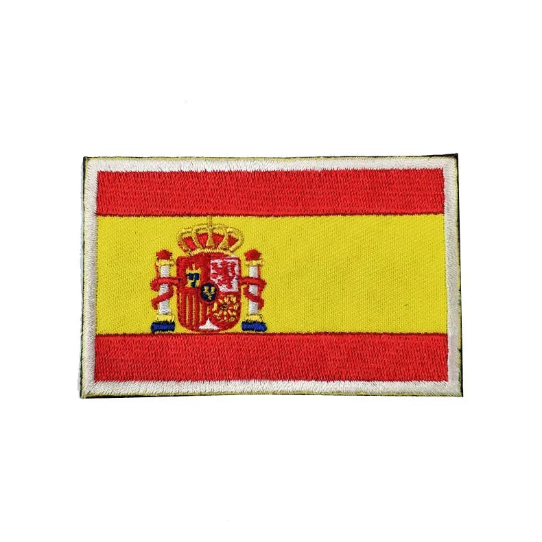 Flag Embroidery Patch Russia Spain Turkey France EU Tactical Military Patch Army Backpack Fabric Decoration Patches on Clothes