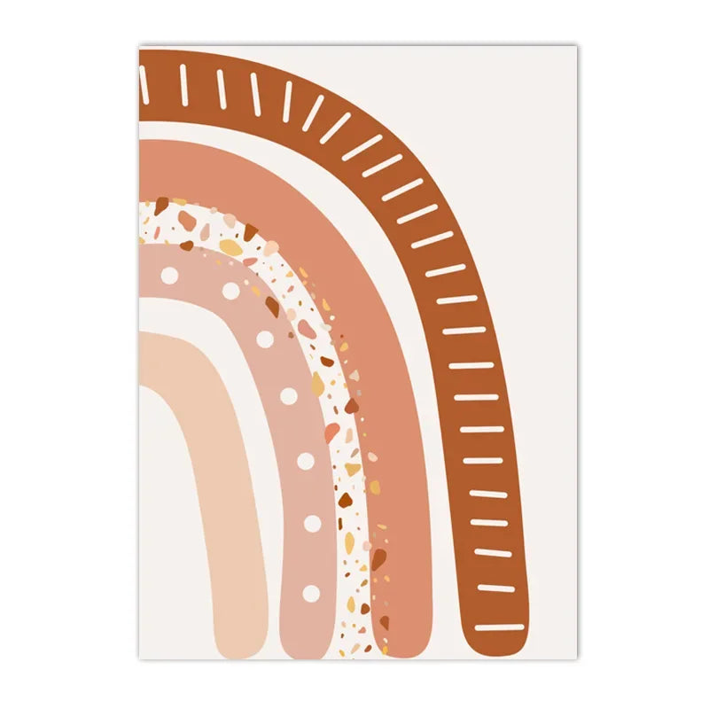 Boho Rainbow Cloud Moon Sun Heart Nursery Poster