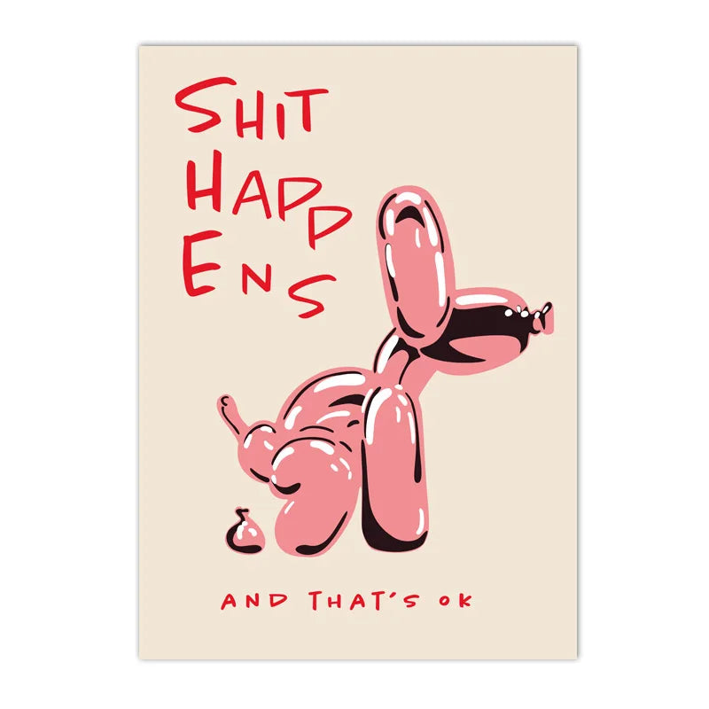 Modern Pink Balloon Dog Poster