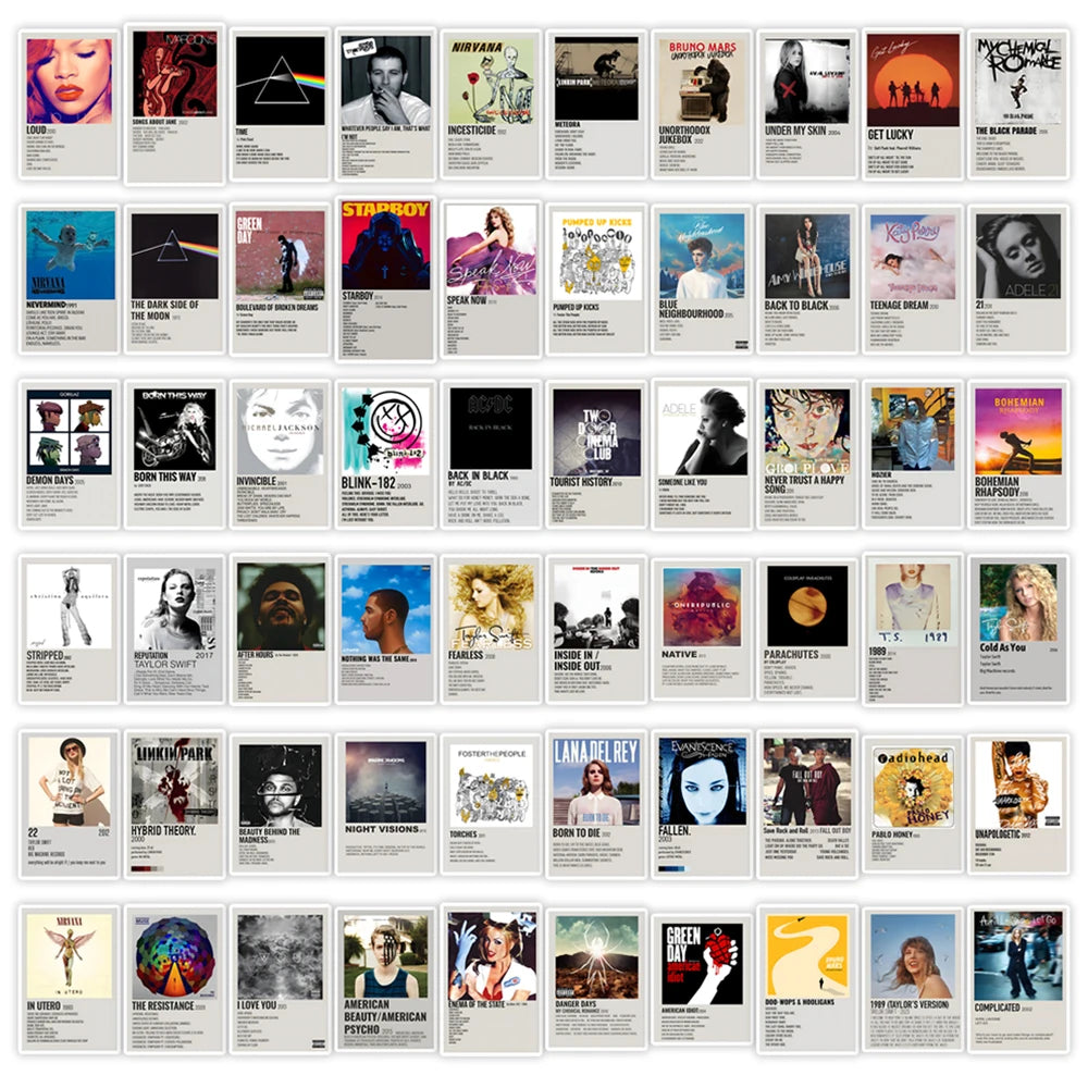 60PCS Music Aesthetic Waterproof Stickers