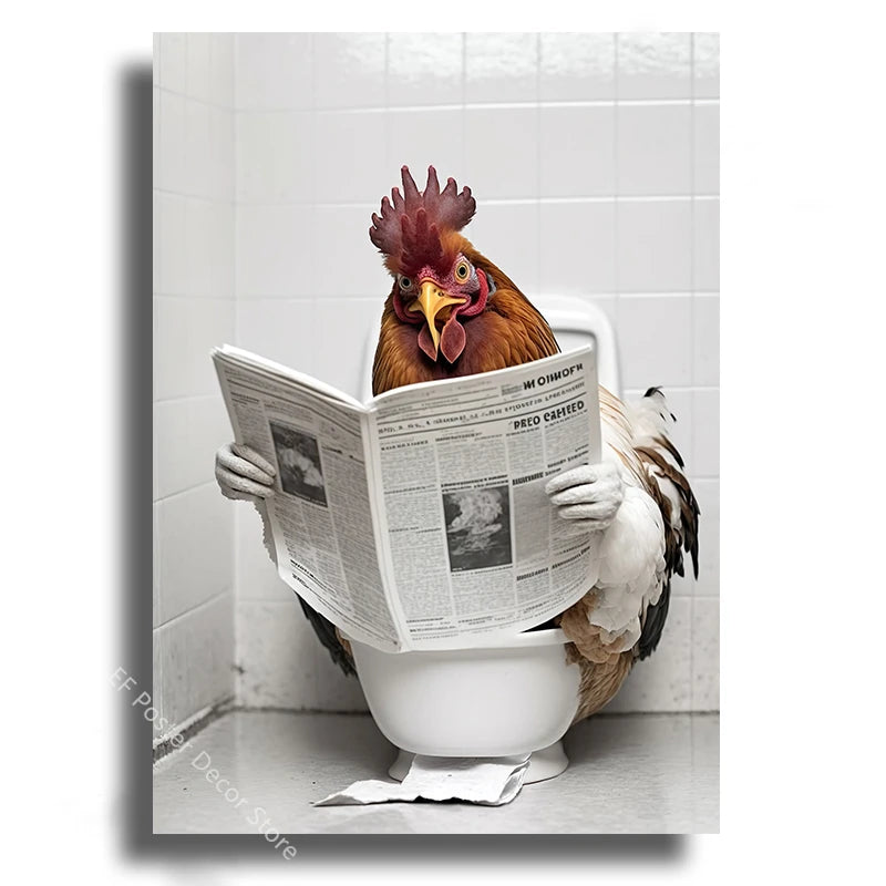 Funny Animal Bathroom Humor Poster