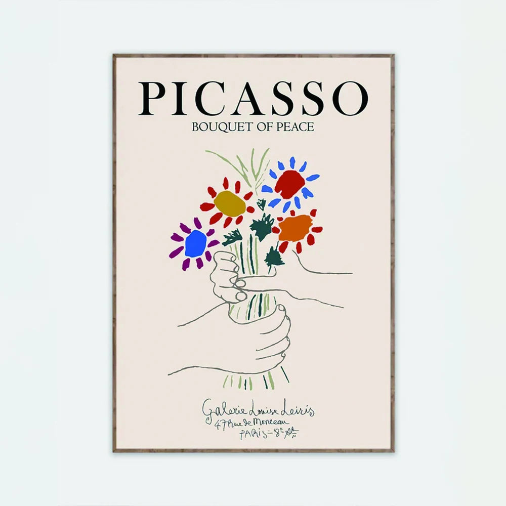 Modern Picasso Bouquet Of Peace Art Vintage Wall Art Prints Canvas Painting Poster Picture For Living Room Bedroom Home Decor