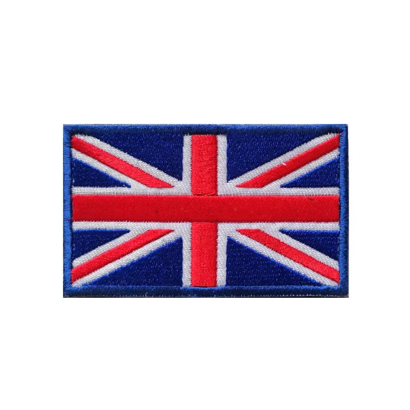 Flag Embroidery Patch Russia Spain Turkey France EU Tactical Military Patch Army Backpack Fabric Decoration Patches on Clothes